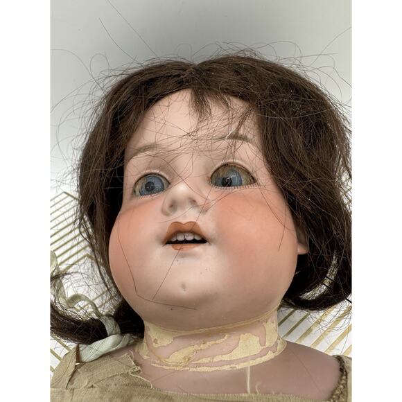 Antique German Leather Body Doll Armand Marseille Marked 370 24” Tall Read - Picture 9 of 11